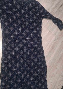 Stylish Navy Blue Printed Kurta