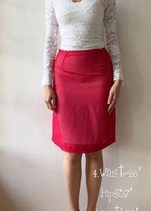 Chic Red Sheer Midi Skirt