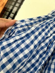 Gingham cold -Shoulder Top