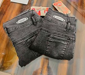 Stylish Distressed Grey Denim Jeans