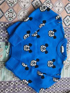 Blue Mickey Mouse Knit Sweater