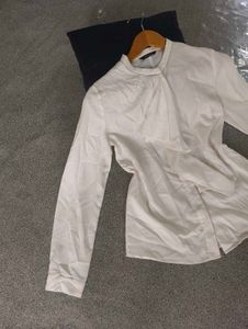 Korean White Ruffle Shirt 🔥