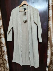 Beige Long Cardigan with Pattern💫🦋