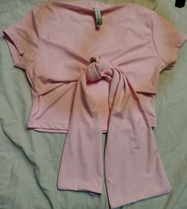 Newme Light Pink Knotted Top