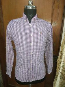 Purple Gingham Button-Down Shirt