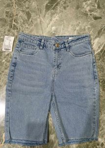 Light Wash Denim Bermuda Shorts