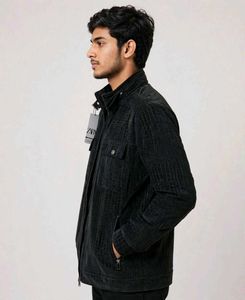 Men Black Crocodile Embossed Leather Jacket | Prem