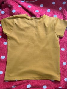 Cotton  Honeycomb Knitted Yellow Top