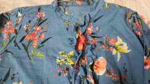 Beautiful Teal Floral shirt for women