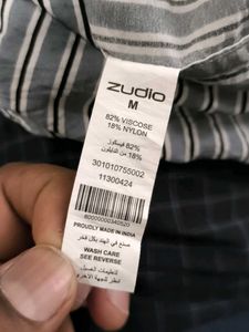 ZUDIO Men's Striped Short Sleeve Shirt