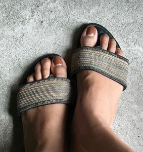 Stylish Black Embellished Flat Sandals