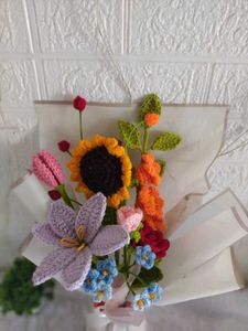 Handmade Crocheted Flower Bouquet