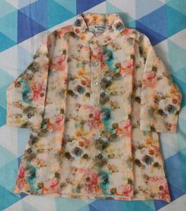 Floral Print Kurta And Pant Set