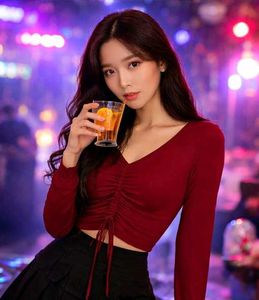 Chic Ruched Long Sleeve Crop Top