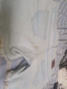 Light Wash Distressed Denim Shorts