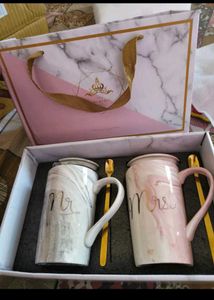 Mr & Mrs Mug Set with Spoons