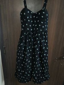 Black Floral Midi Dress