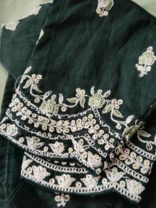 Sea Green Saree With Blouse