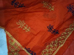 Vibrant  Red ♥️ Embroidered Dupatta