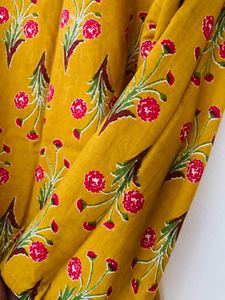 Mustard Pure Cotton Kurti With Pockets