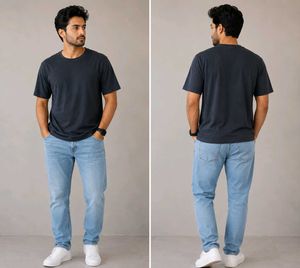 Men's Classic Fit Dark Grey T-Shirt L size