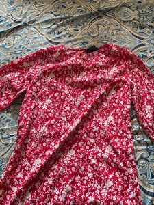 Red Floral Print Dress