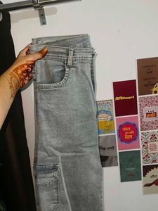 LOW PRICE! Light Blue Cargo Straight Fit Jeans