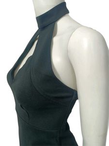 Chic Black Halter Neck Cutout Sexy Dress