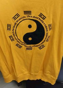 Mustard Yin Yang Graphic Tee - New