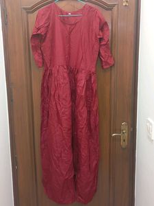 Maroon Cotton Kurta