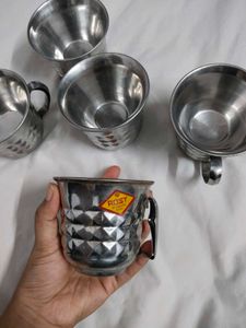Set of 5 Stainless Steel Cups