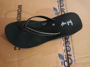 Black Flip Flops with Embellished Straps