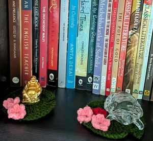Handmade Set of 2 Crochet Lily Pad Coaster