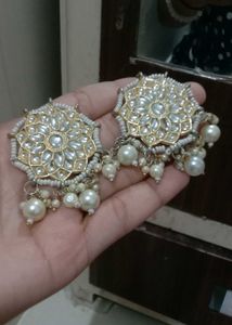 Pearl & Kundan Style Earrings