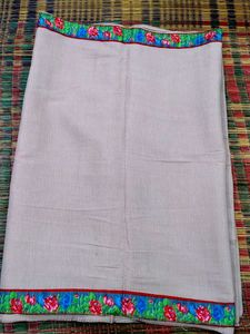 Elegant Shimmering Saree with Floral Border
