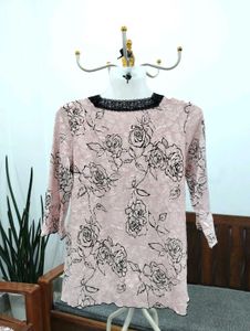 Elegant Pink Floral Kurta