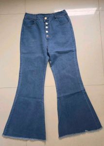Bell Bottom Jeans - Button Fly Detail