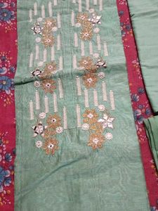 Elegant Embroidered Kurta Set meterial