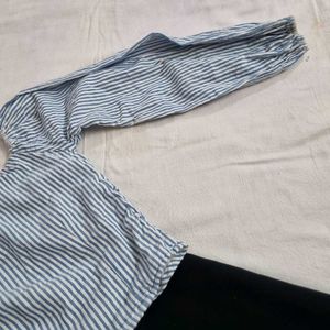 Striped Ruched Crop Top