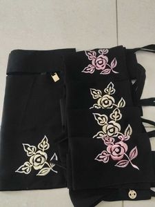 Embroidered Black Abaya Set