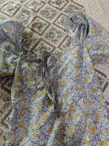 Cute Floral Puff Sleeve Dress