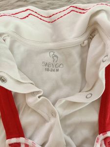 Baby Go White and Red Frock (Girls)