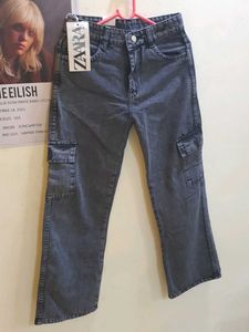 SALE❤️‍🔥BLACK Cargo Jeans - Grey Wash
