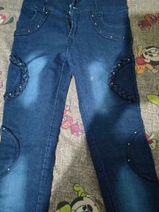 Stylish Blue Denim Jeans with Embellishments