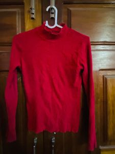 Red Turtleneck Top
