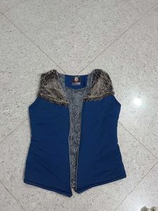 Blue Fur Vest
