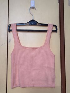 Ribbed Square Neck Tank Top
