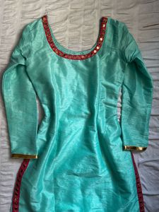 Aqua Embroidered Salwar Kameez Set