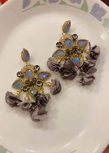 New Statement Crystal &amp; Flower Drop Earrings
