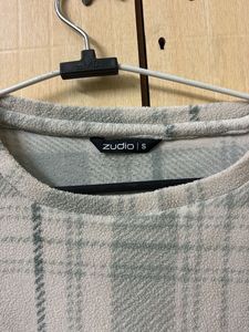 warm Checked Long Sleeve Top